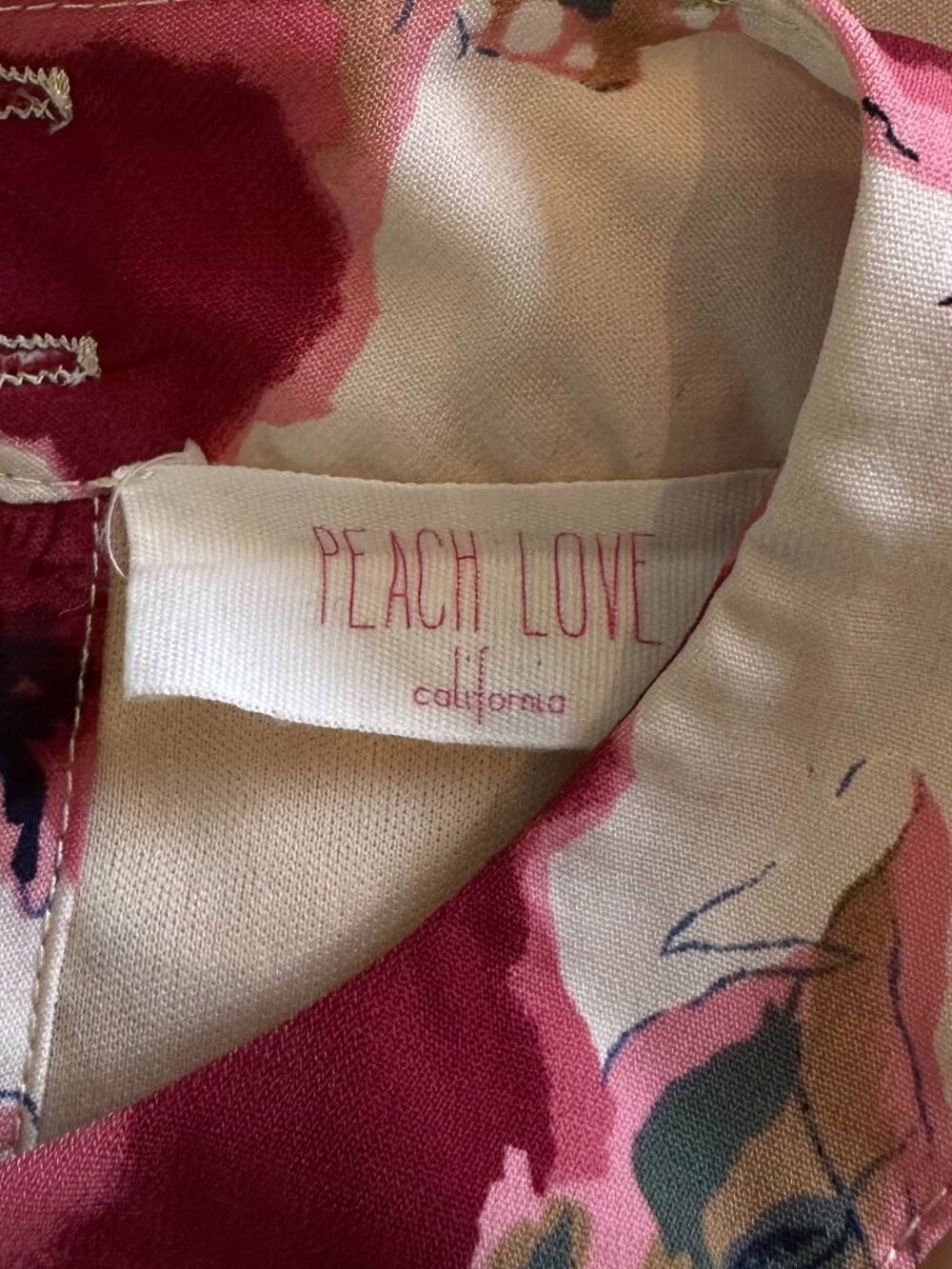 Peach Love California BoHo Floral Wide-Leg Jumpsuit | small | B-1843 - Picture 15 of 16
